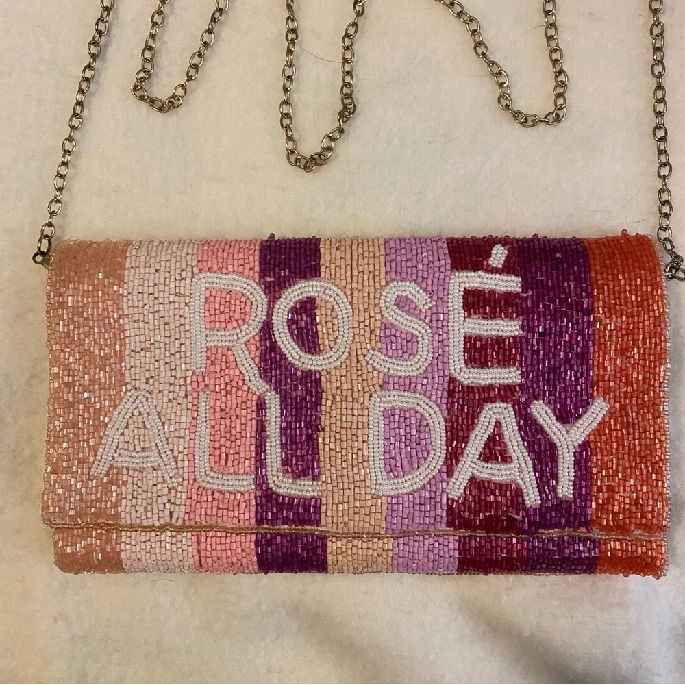 Rose all day beaded clutch